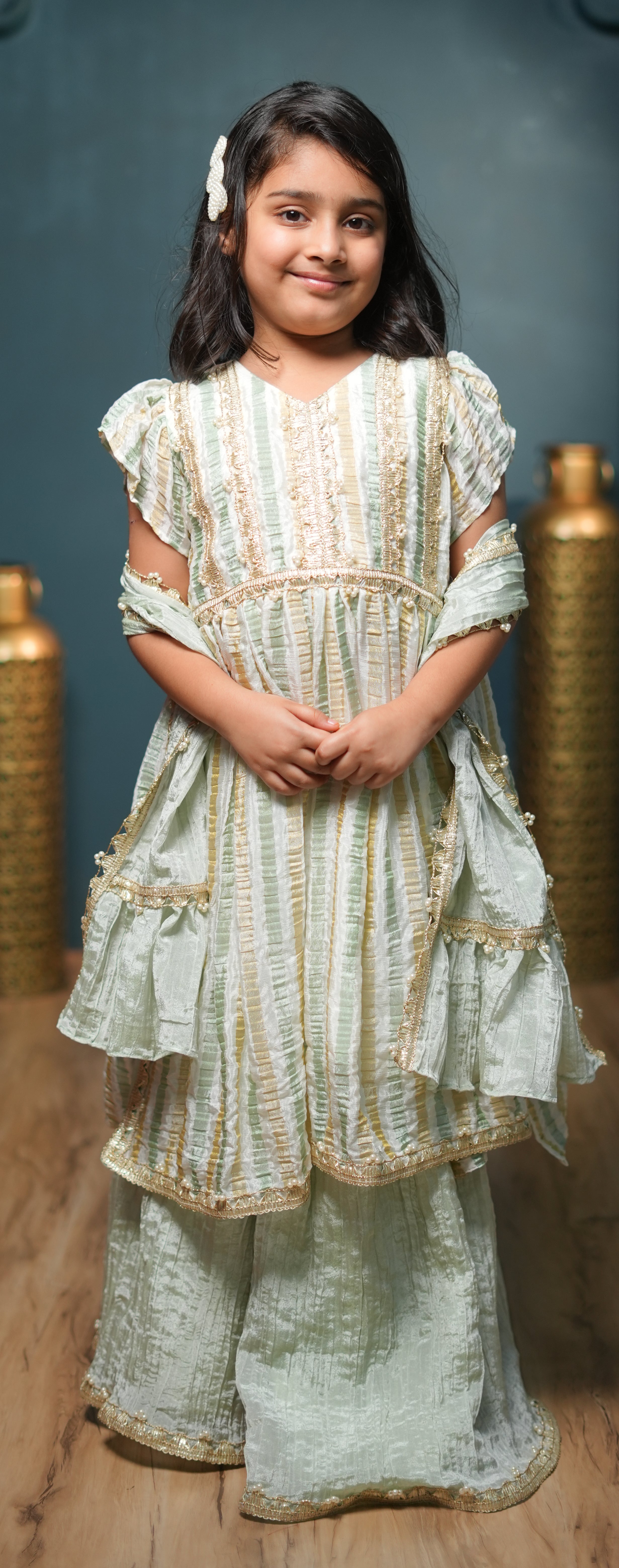 Whispering Mint Sharara Set