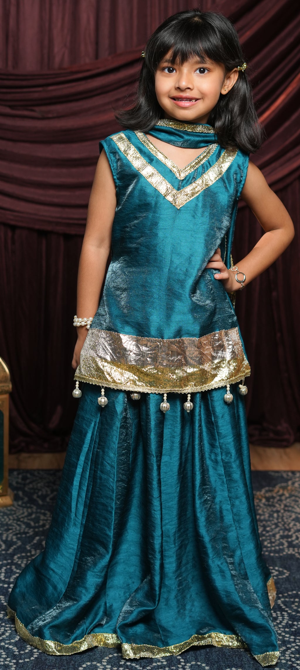 Morbaug Teal Lehenga Set